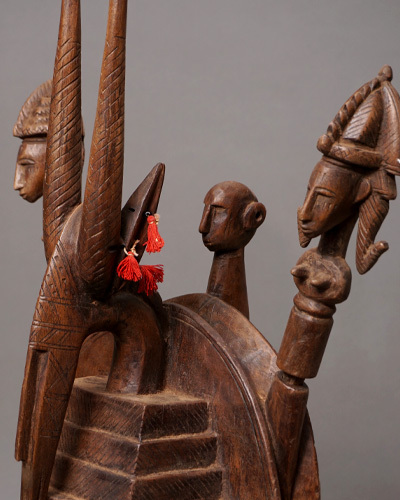 アフリカ マリ共和国 バンバラ族 チワラ マスク 仮面 No.222 木彫り 